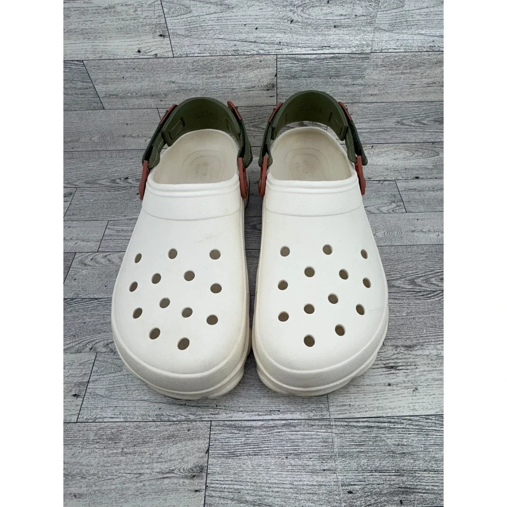 Crocs Classic All-Terrain Clogs Men 10‎ Women 12 Off White Olive Green Burgundy